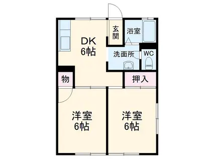 メゾンガーデニア(2DK/1階)の間取り写真