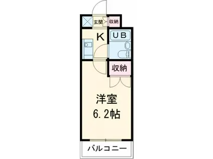 カロン土原(1K/4階)の間取り写真