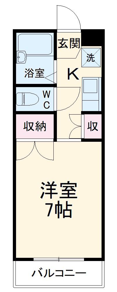 城南 キッド(1K/1階)の間取り写真