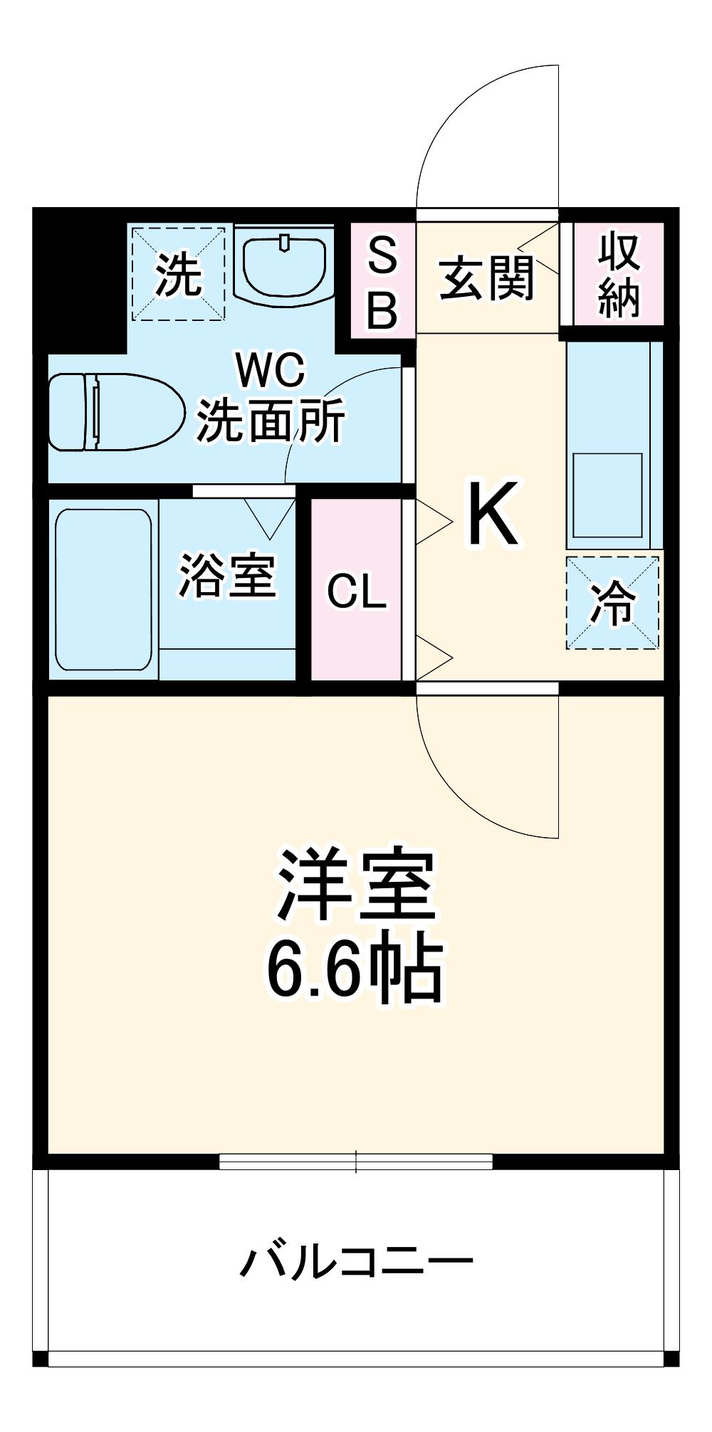 フロンティア横濱イースト(1K/4階)の間取り写真