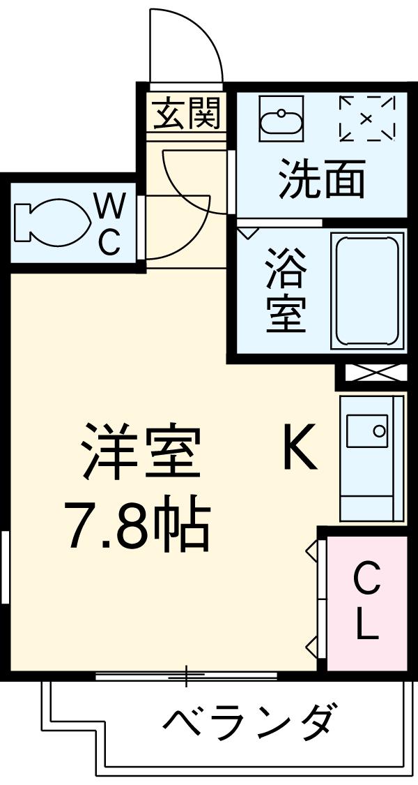 WITH STAGE(ワンルーム/6階)の間取り写真