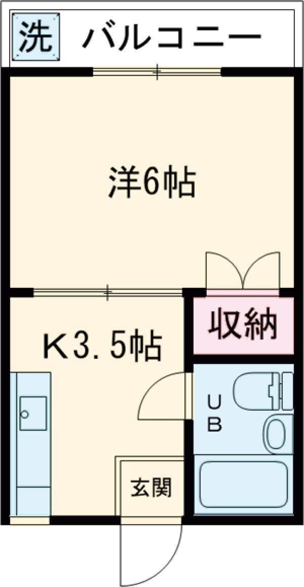 第3青山マンション(1K/3階)の間取り写真