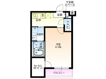 フジパレス十三北Ⅱ番館(1K/3階)の間取り写真