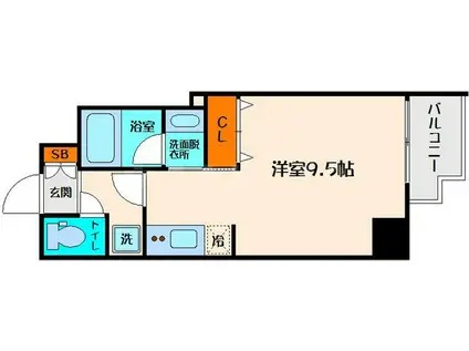 ファーストステージ江坂広芝町2(1K/3階)の間取り写真