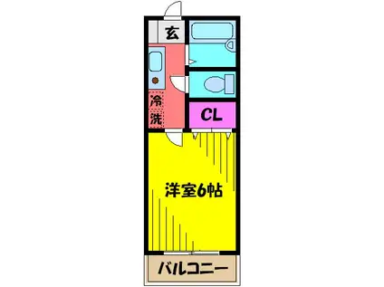 クレストホームズ本八幡(1K/2階)の間取り写真