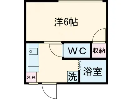 代沢フラット(1K/1階)の間取り写真