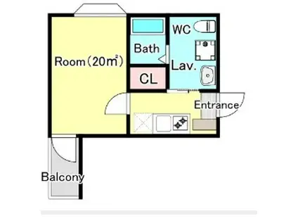 ガーデンパレス幕張本郷(1K/1階)の間取り写真