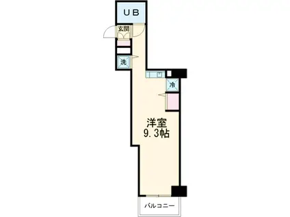 パーク・フラット(ワンルーム/2階)の間取り写真