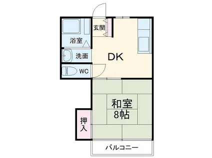 須賀コーポ(1DK/2階)の間取り写真