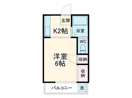 コーポ榎戸NO2(1K/1階)の間取り写真