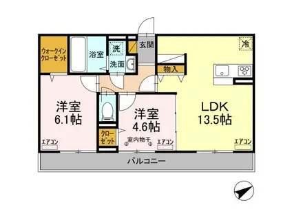 プランドールM(2LDK/3階)の間取り写真
