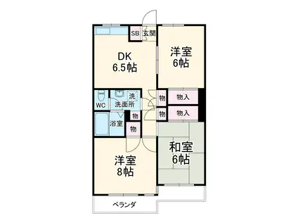 ハウス1897(3DK/1階)の間取り写真