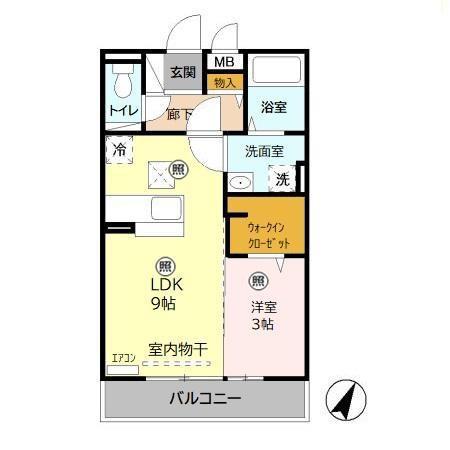 ビューフレア(1LDK/1階)の間取り写真