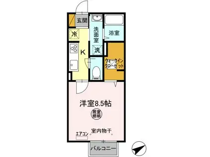 ハルメゾン田彦(1K/1階)の間取り写真