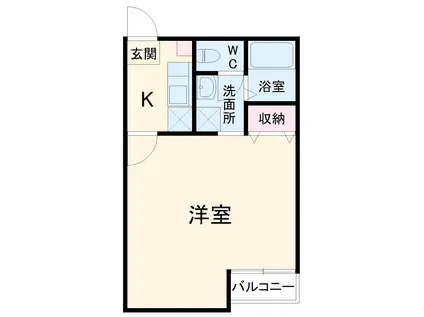 アークシティ川間(1K/1階)の間取り写真