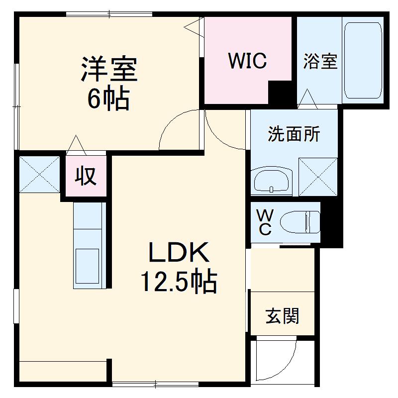 リーブルファイン下蛭田3(1LDK/1階)の間取り写真