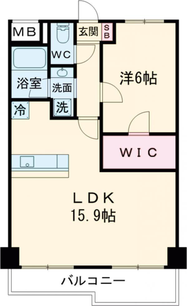 東京都新宿線 一之江駅 徒歩2分 13階建 築5年(1LDK/9階)の間取り写真