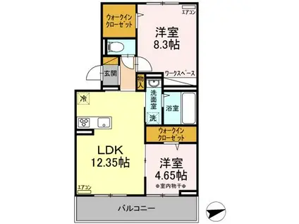 ルアナハイム(2LDK/3階)の間取り写真