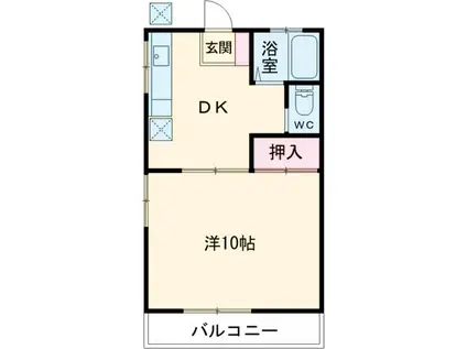 みどり荘(1DK/2階)の間取り写真