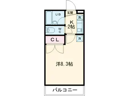コンドミニアム北野(1K/1階)の間取り写真