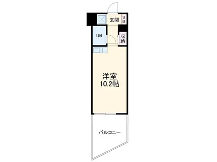 IWASAKI BLDG(ワンルーム/9階)の間取り写真