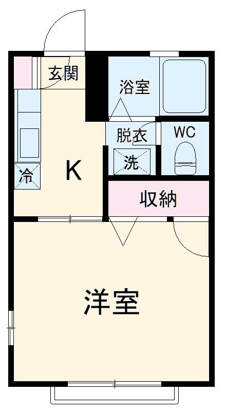 フォンティーヌ(1K/2階)の間取り写真
