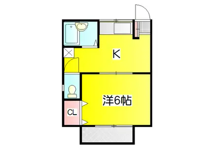 ベルク・イワセ(1K/1階)の間取り写真