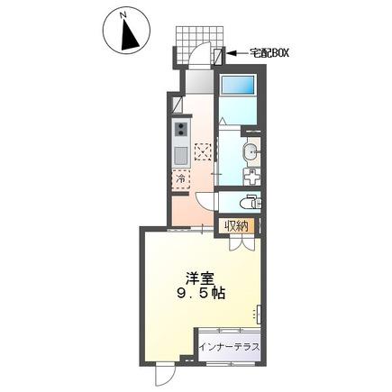 近鉄名古屋線 近鉄弥富駅 徒歩27分 2階建 築4年(1K/1階)の間取り写真