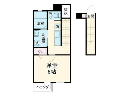 アンシャンテ本八幡(1K/2階)の間取り写真