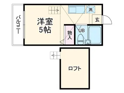 新川崎グレイス(ワンルーム/2階)の間取り写真