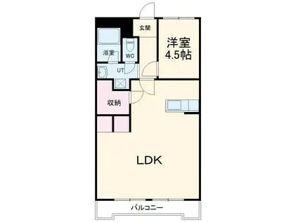 曙マンション(1LDK/3階)の間取り写真