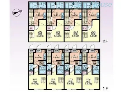 ファンズ玉川学園(1K/2階)の間取り写真