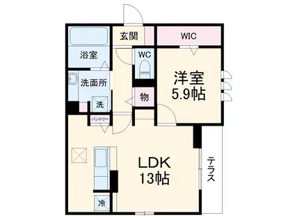 CASA VERDES(1LDK/3階)の間取り写真