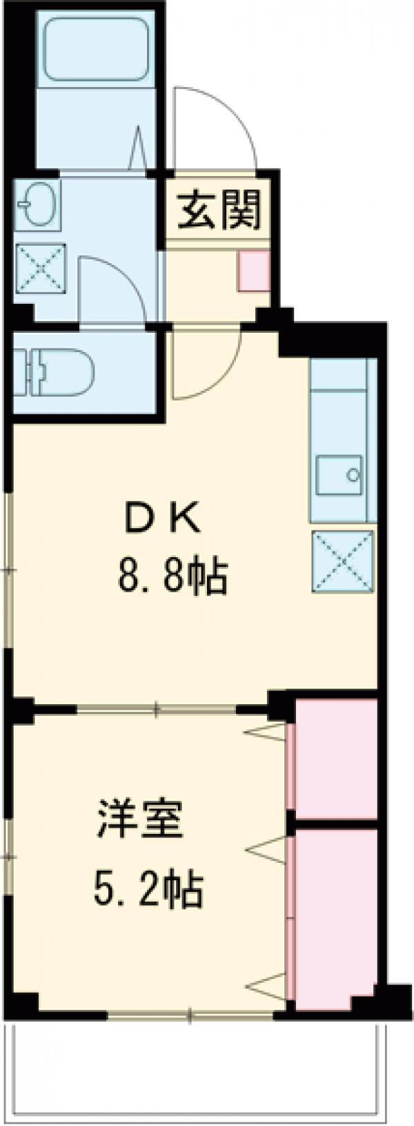 ハイツ鄕沢(1DK/2階)の間取り写真