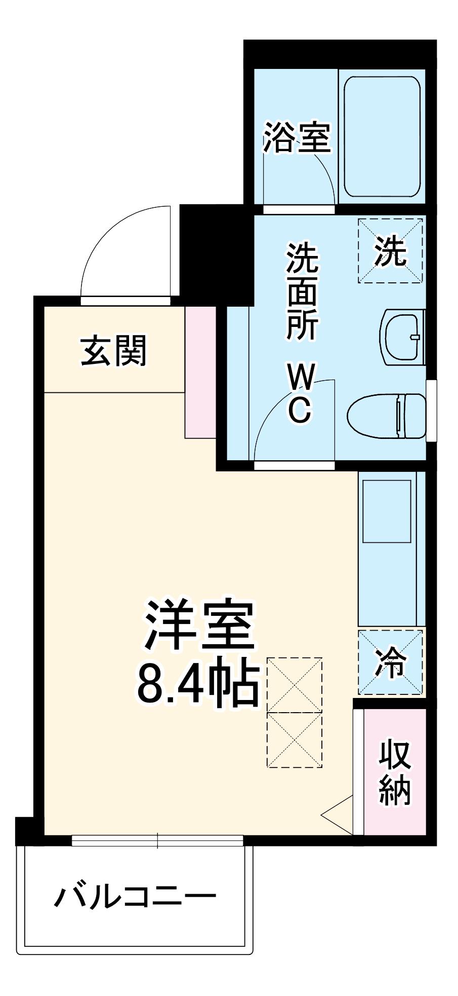 MYビル(ワンルーム/2階)の間取り写真