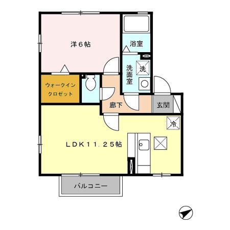 ペアレ Ⅰ(1LDK/2階)の間取り写真