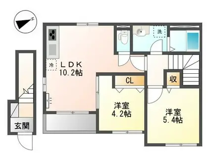 アッサンブラージュ(2LDK/2階)の間取り写真