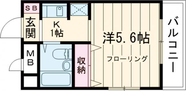 アルファ—(ワンルーム/1階)の間取り写真
