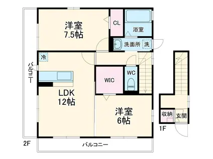 リーブラ(2LDK/2階)の間取り写真