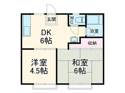 白百合ハウスⅠ(2DK/1階)の間取り写真