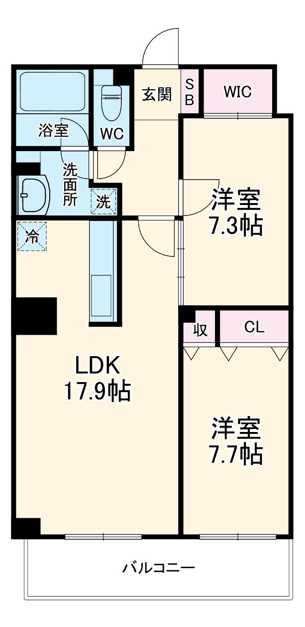 KDXレジデンス溝の口(2LDK/2階)の間取り写真