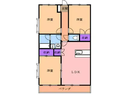 宇都宮昭和ビルⅡ(3LDK/5階)の間取り写真