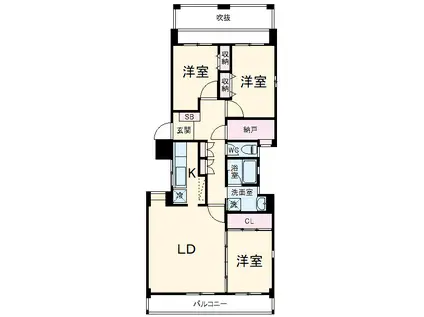 KENEDIX浦和元町A棟(3LDK/1階)の間取り写真