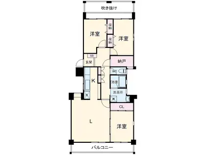 KENEDIX浦和元町A棟(3LDK/2階)の間取り写真