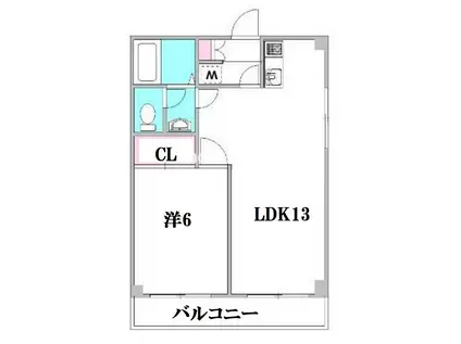 パークハイムD(1LDK/4階)の間取り写真