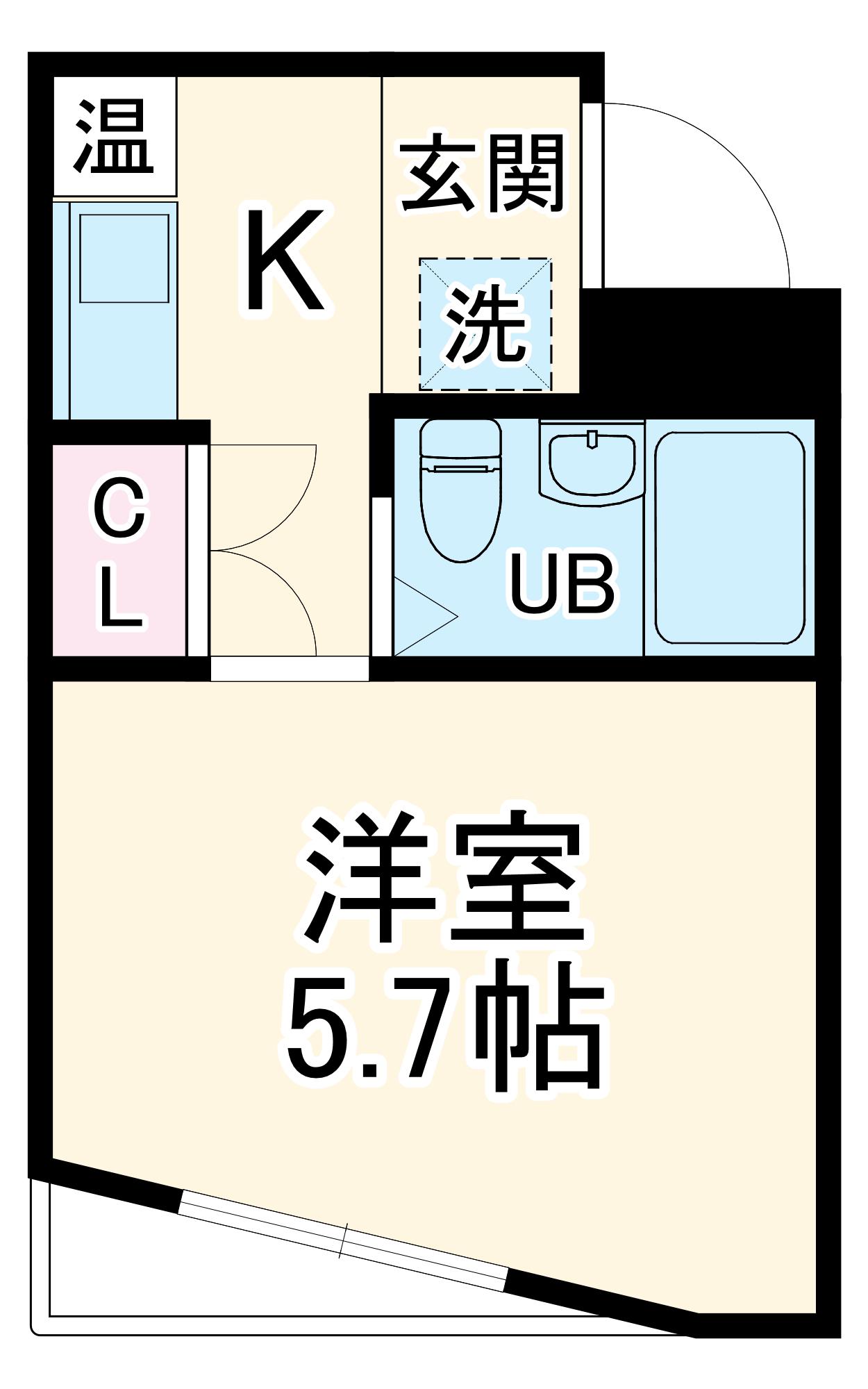 リヴェール上石川(1K/2階)の間取り写真