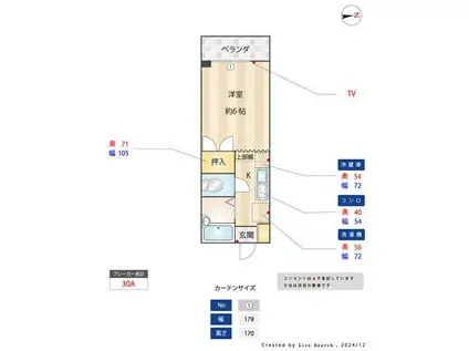 ハイレックスシャトー(1K/2階)の間取り写真