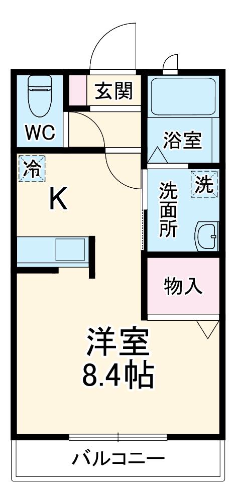 フォルトゥーナ・アオキ(ワンルーム/3階)の間取り写真