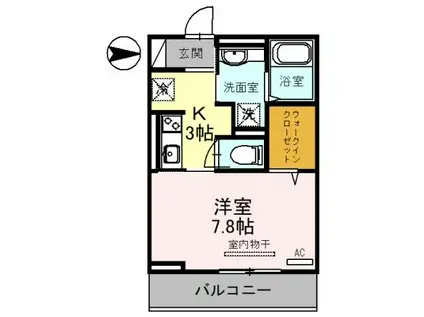 ノーブル大成(1K/2階)の間取り写真