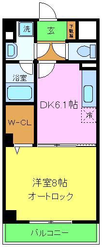 エバーヒルズ(1DK/2階)の間取り写真